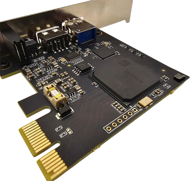 Yatay açıdan çekilmiş, detaylı 75T DMA kartı görseli.